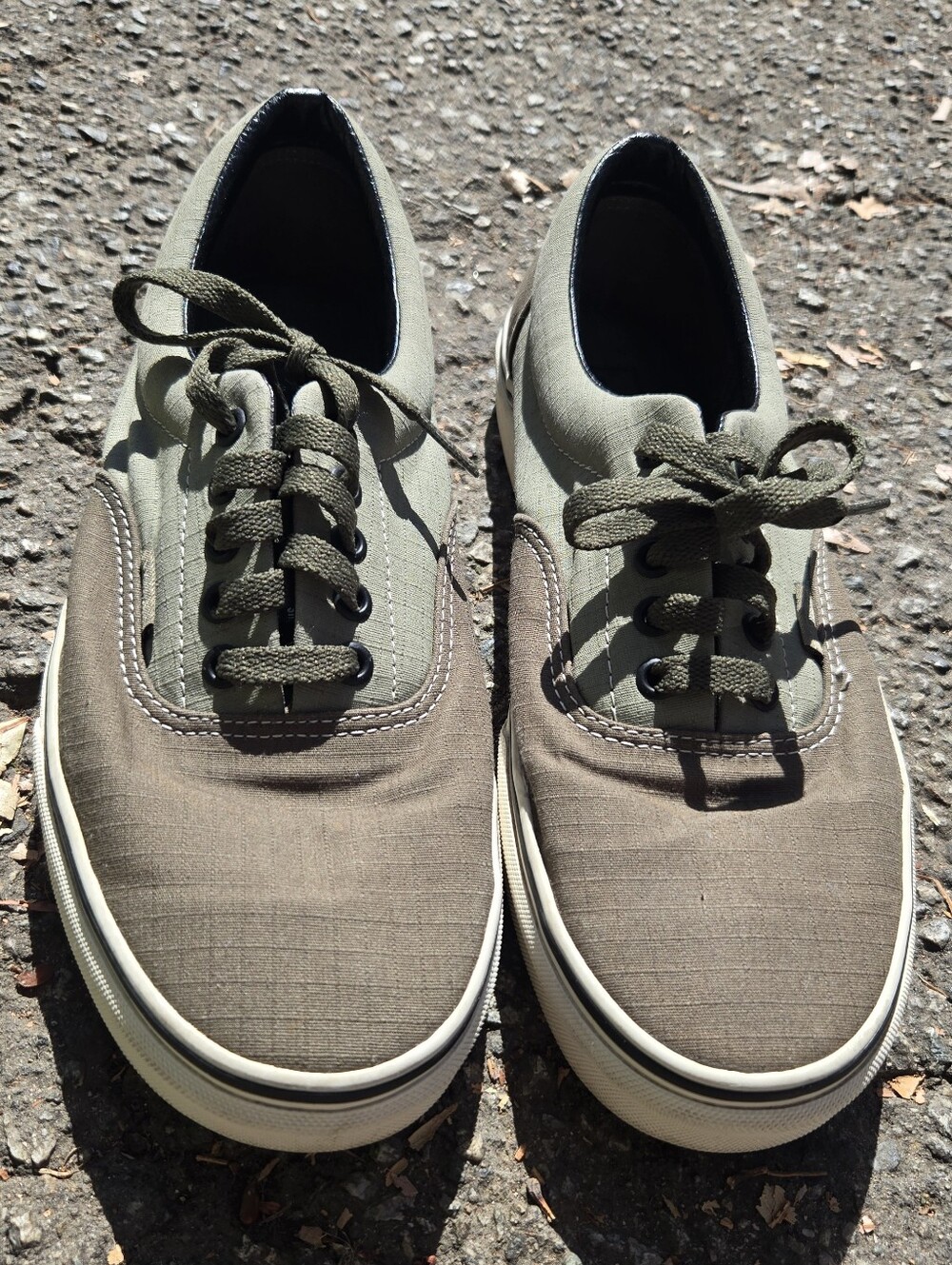 Vans Men's Lace-Up Canvas Sneakers in Olive